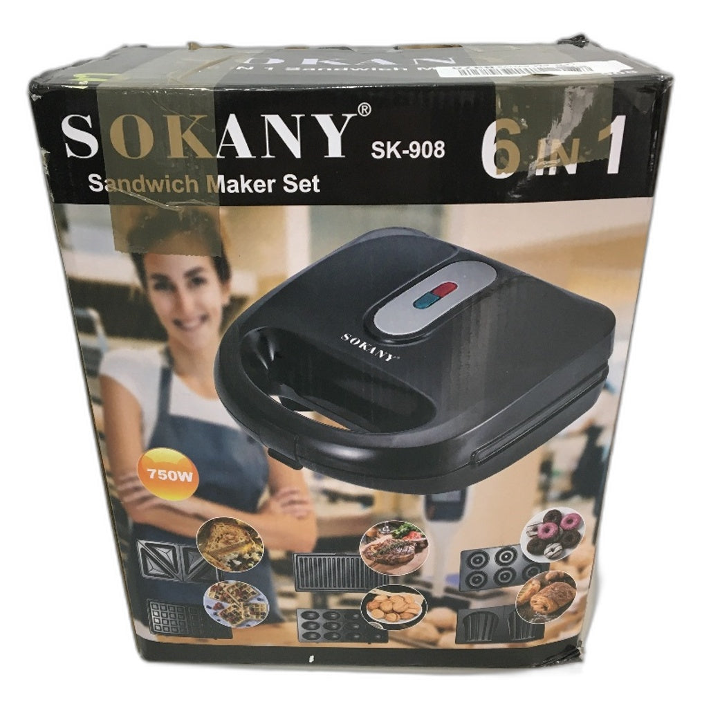 Sokany 6 in 1 Multifunctional Non Stick Plate Fast Cooking Sandwich Maker NEW