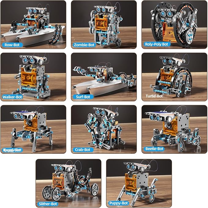 Mskoler 12 in 1 190pcs Solar Powered Robot Building Kit Ages 8 Plus NEW