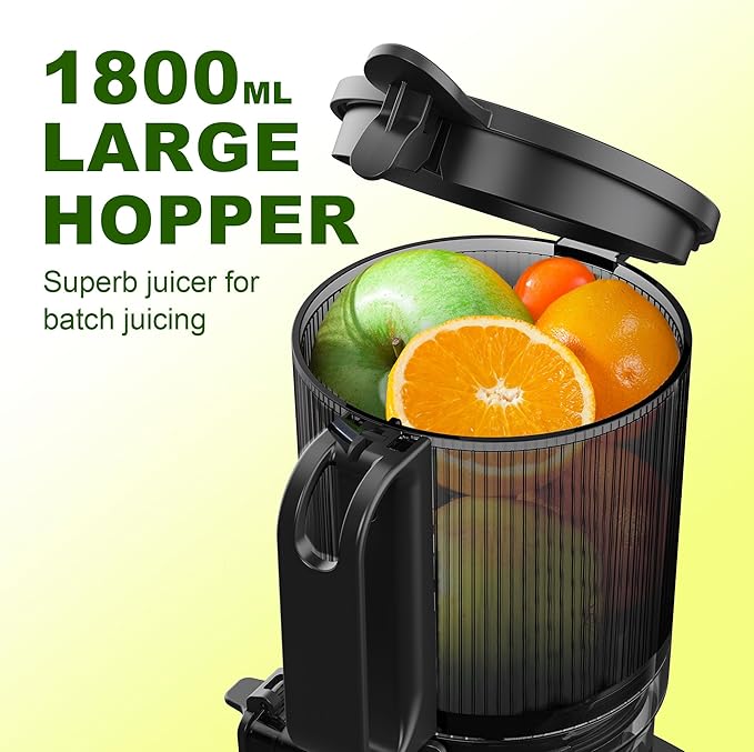 Fretta Boost 5.3 Inch Chute BPA Free 250W Masticating Slow Cold Press Juicer NEW