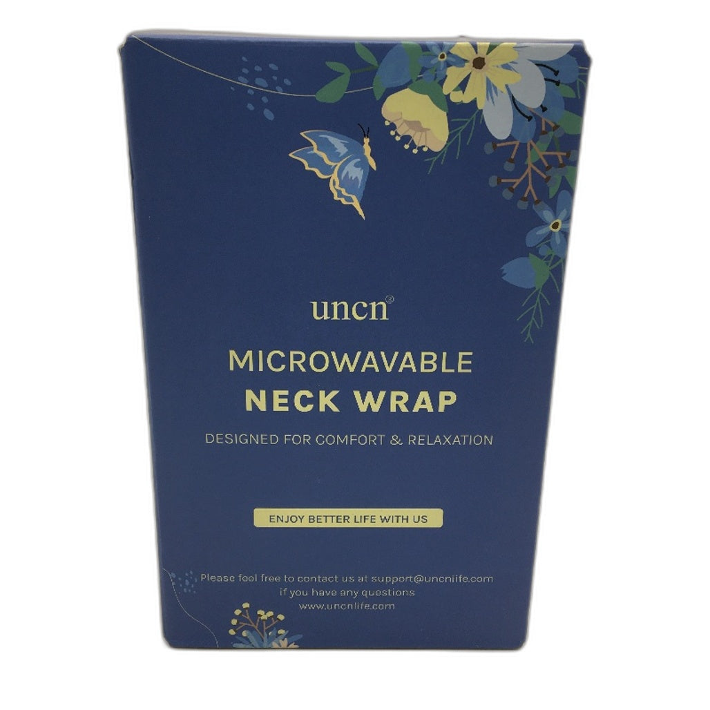 Uncn Wheat Microwavable Hot Therapy Neck Wrap with Handles in Navy Blue NEW