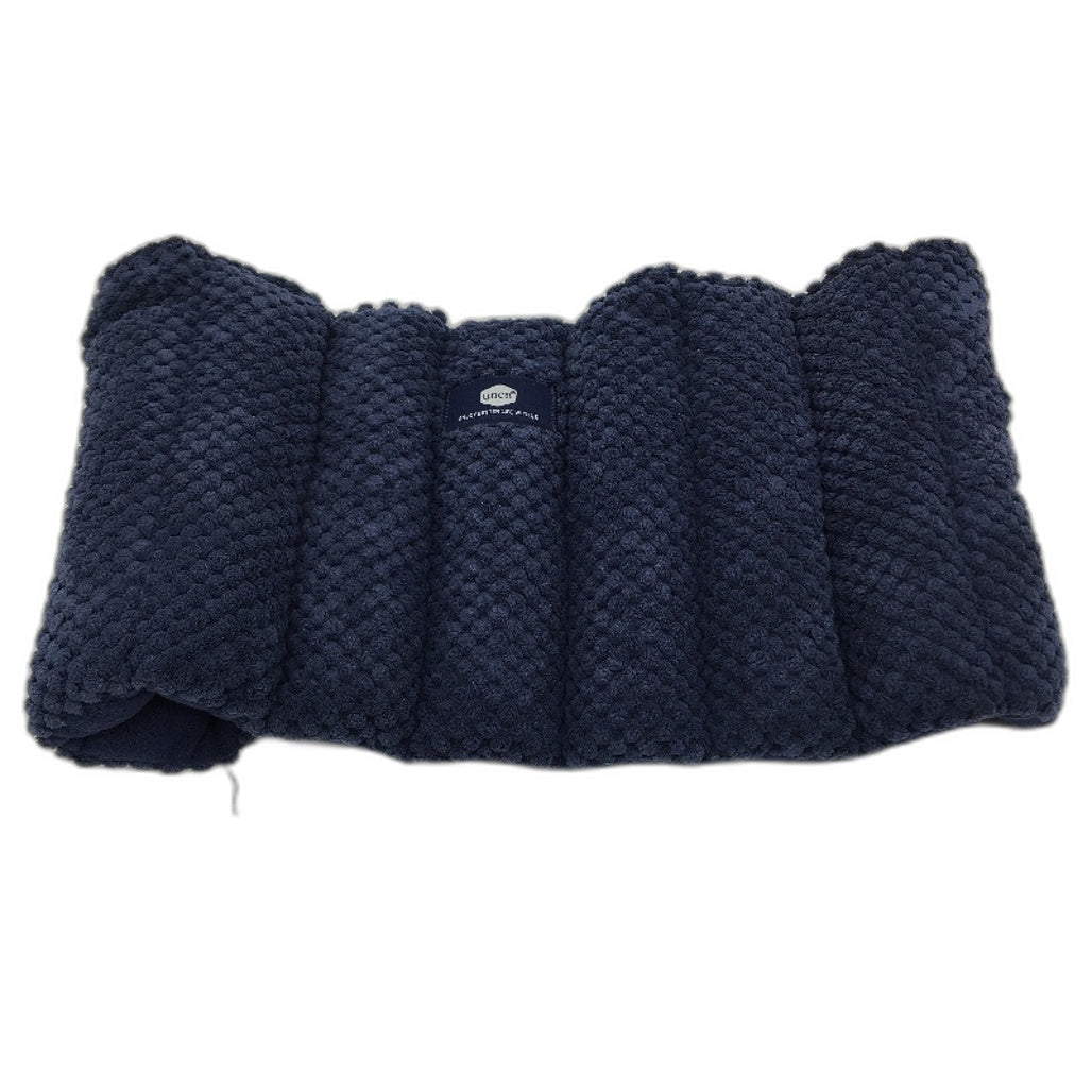 Uncn Microwavable Natural Filling Hot Therapy Fleecey Weight Wrap Navy Blue NEW