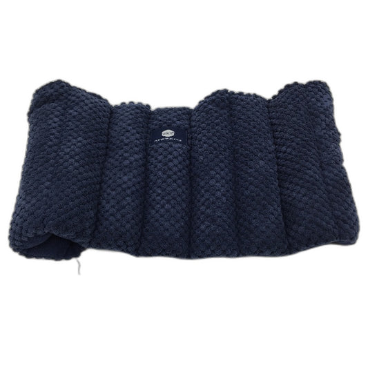 Uncn Microwavable Natural Filling Hot Therapy Fleecey Weight Wrap Navy Blue NEW