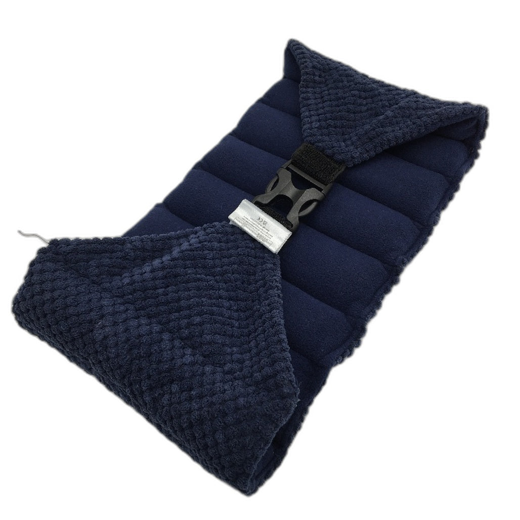 Uncn Microwavable Natural Filling Hot Therapy Fleecey Weight Wrap Navy Blue NEW