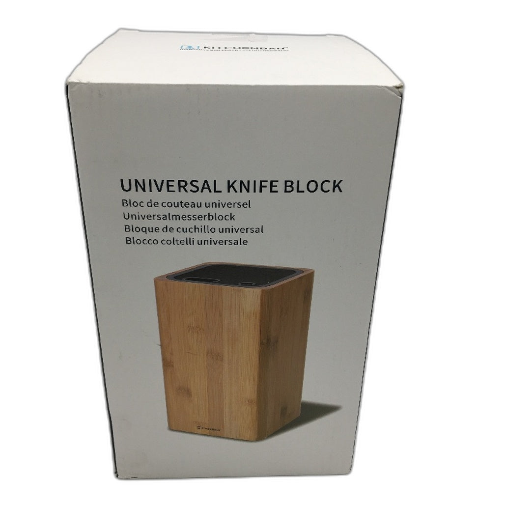 Kitchendao Antislip Space Saving Universal Bamboo Wood Knife Block NEW