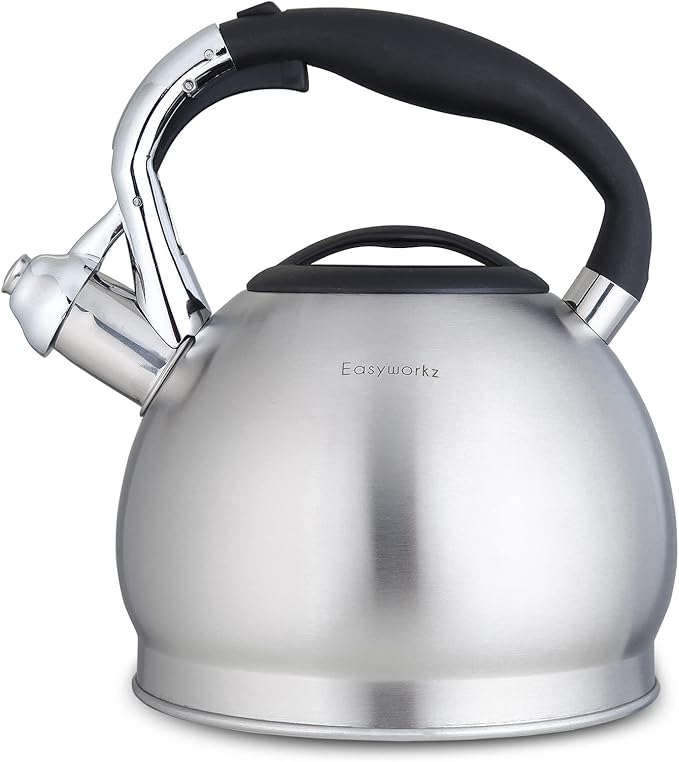 Easyworkz 2.3L Stainless Steel Steel Stovetop Whistling Tea Kettle NEW