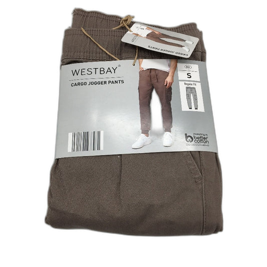 Westbay Brown Cotton Blend Cuff Ankle Cargo Jogger Pants Mens Size S NEW