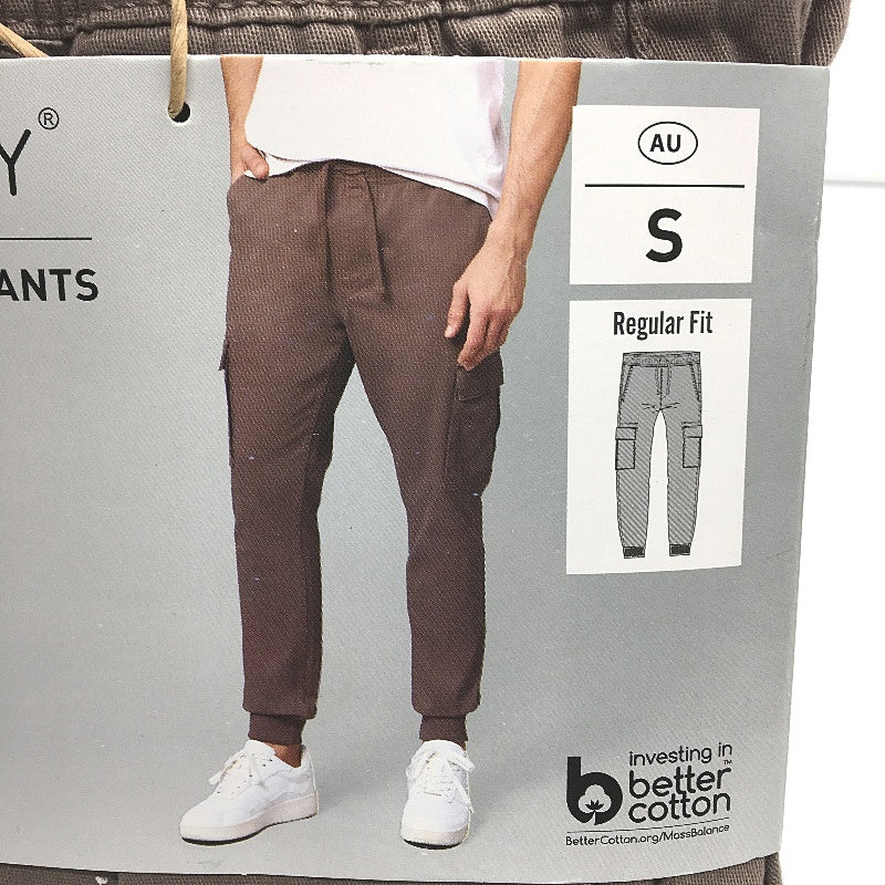 Westbay Brown Cotton Blend Cuff Ankle Cargo Jogger Pants Mens Size S NEW