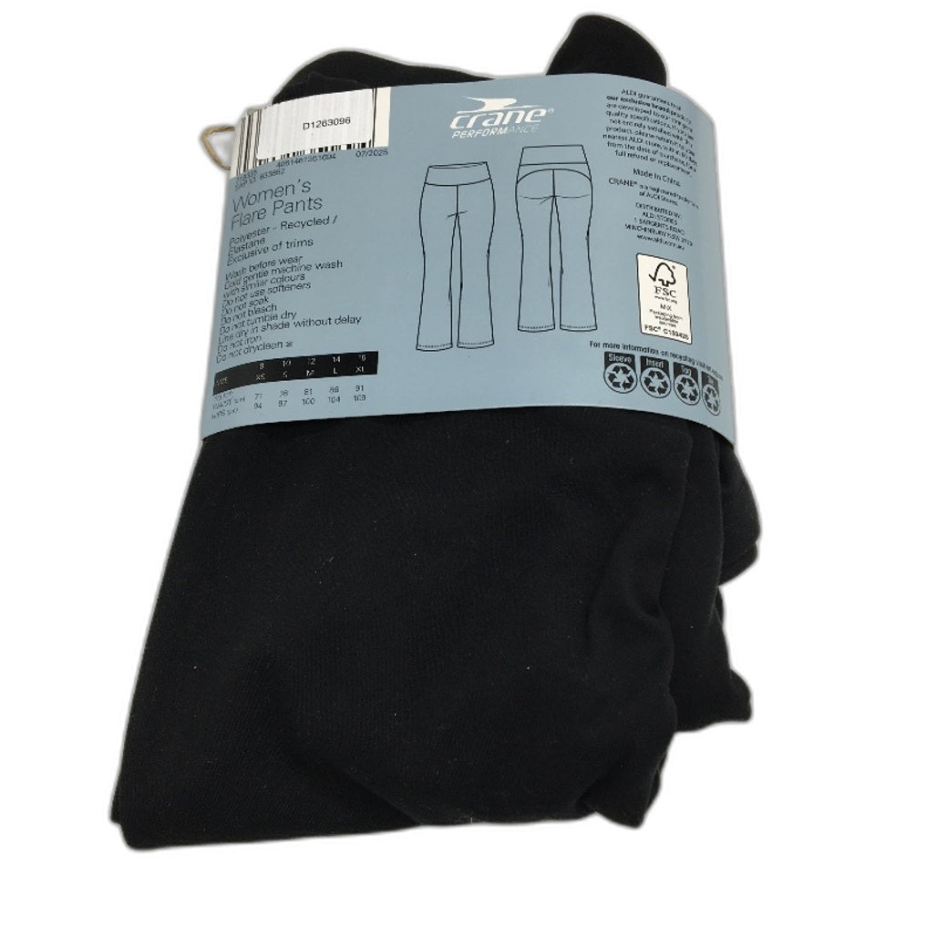 Crane Performance Black Stretch Moisture Regulating Flare Pants Ladies Sze L NEW