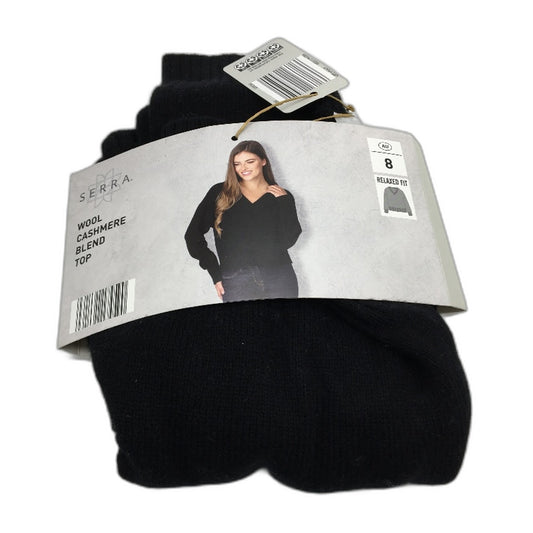 Serra Black Super Soft Wool Cashmere Blend Long Sleeve Top Ladies Size 8 NEW