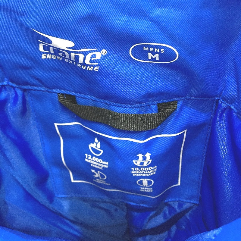 Crane Performance Royal Blue Fixed Bib & Brace Ski Pants Mens Size M NEW