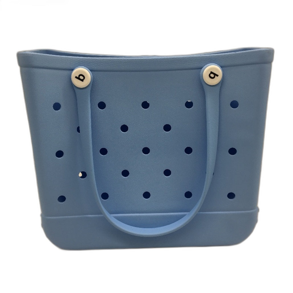 Light Blue EVA Durable Waterproof Rubber Tread Base Sandproof Beach Tote NEW