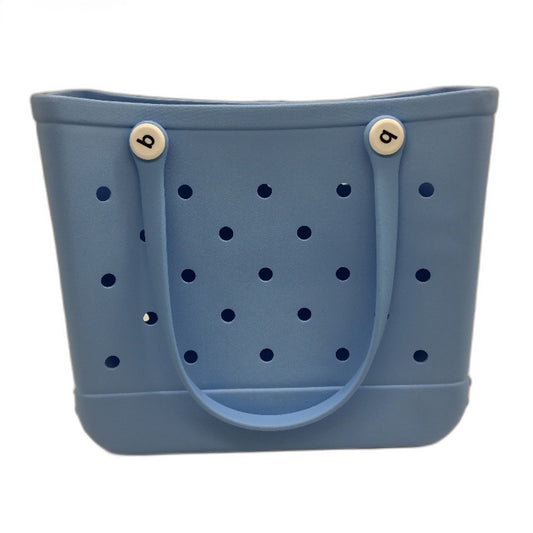 Light Blue EVA Durable Waterproof Rubber Tread Base Sandproof Beach Tote NEW