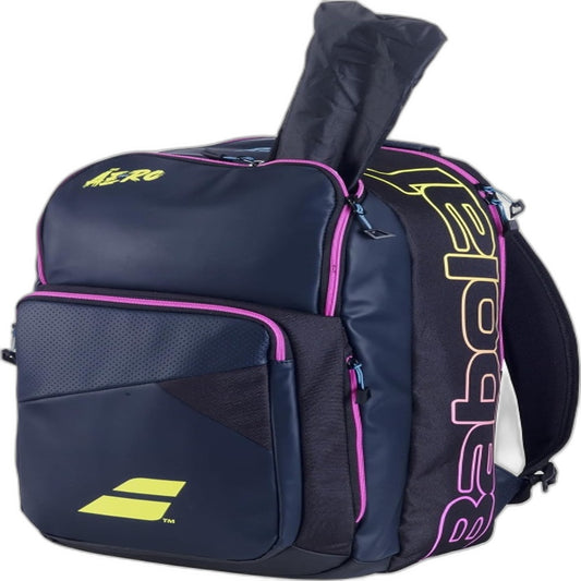 Babolat Pure Aero Rafa Tennis Navy Yellow Pink Accented Large Backpack NEW