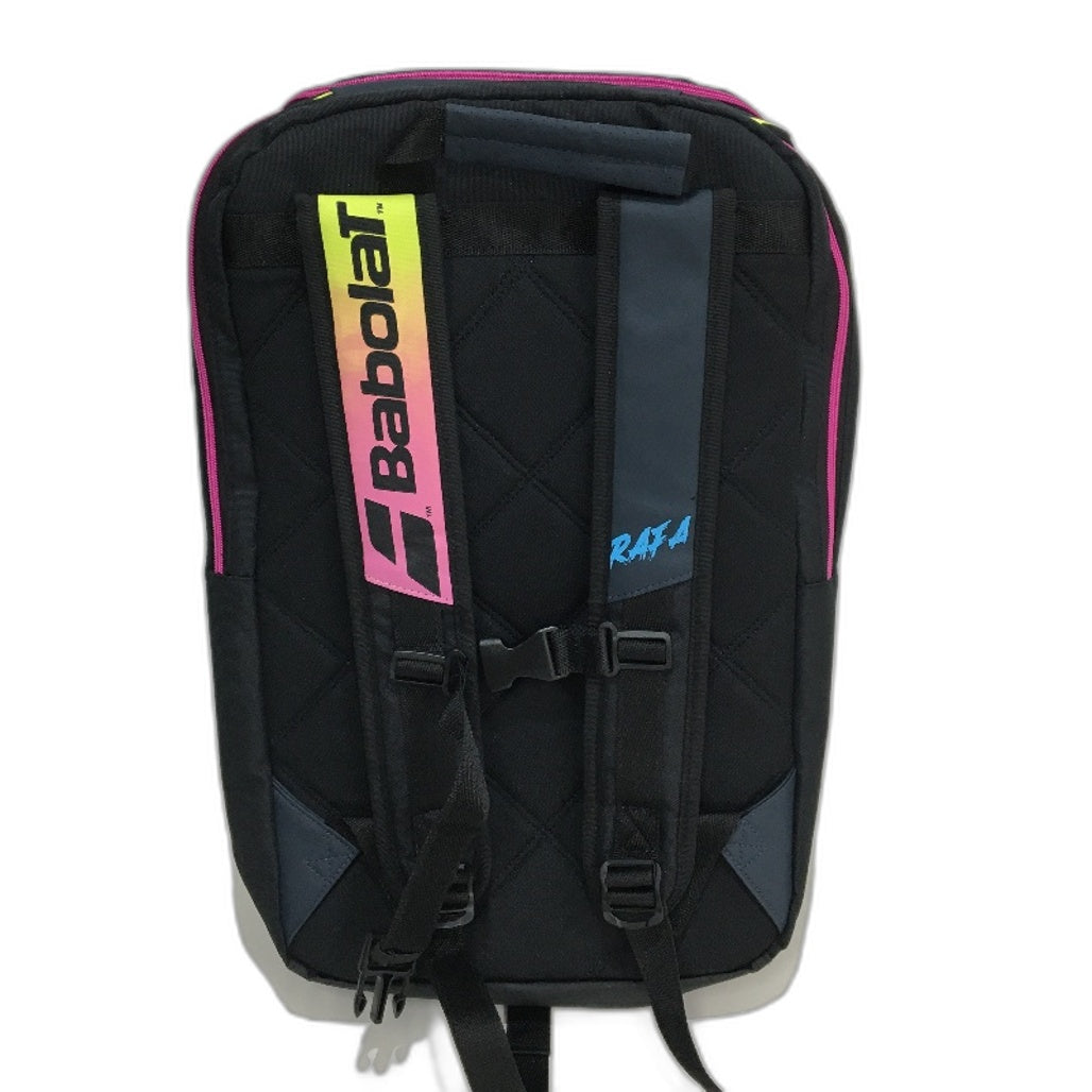 Babolat Pure Aero Rafa Tennis Navy Yellow Pink Accented Large Backpack NEW