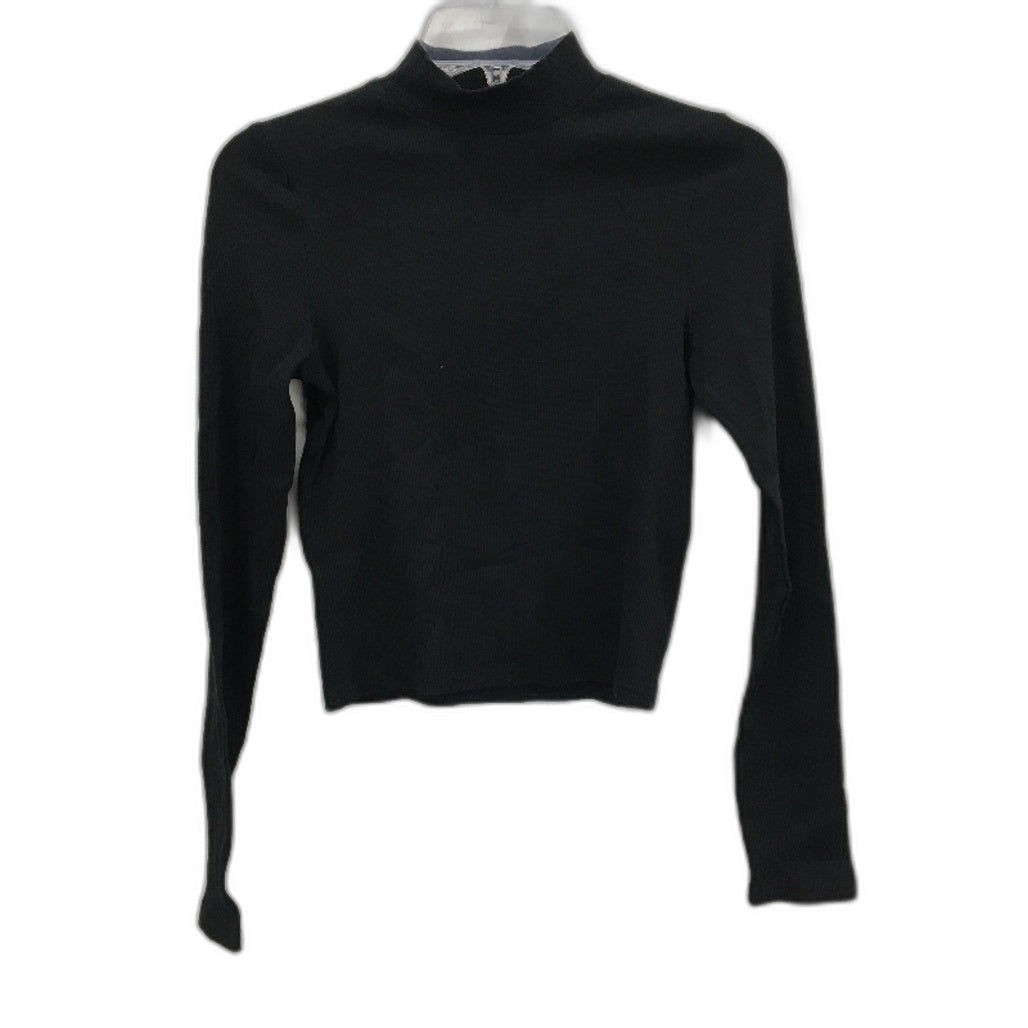 General Pants Long Sleeve Ribbed Black High Neck Stretch Shirt Ladies Size Large