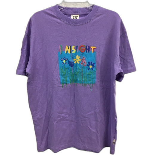 Insight Purple Floral Print Design Heavy T-Shirt Mens Size Medium