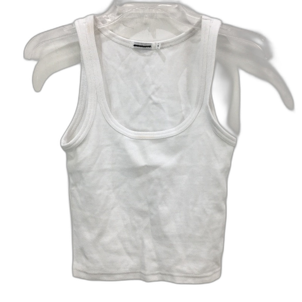General Pants White Cropped Tank Top Plain Ribbed Ladies Size Small