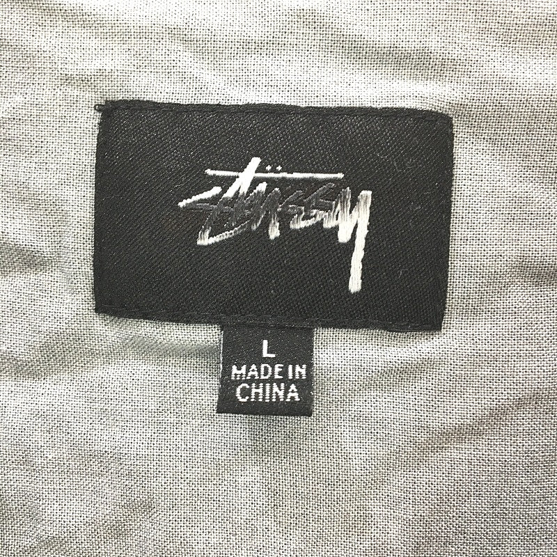 Stussy Black Graffiti Flaming Cards Design Button-Up Short Sleeve Shirt Mens L