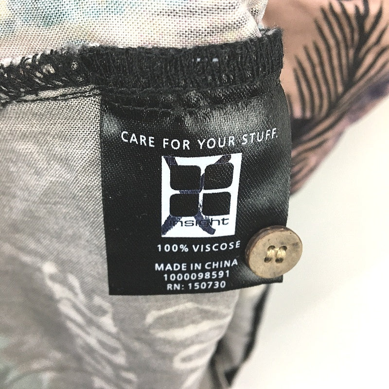 Insight 'Dark Days' Button-Up Black Patterned Short Sleeve Shirt Mens Size M