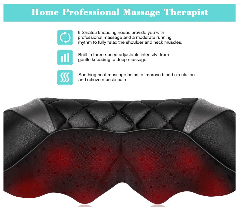 Renpho U-Neck 2 Neck & Shoulder Massager Kneading Shiatsu & Heat RP-SNM061 NEW