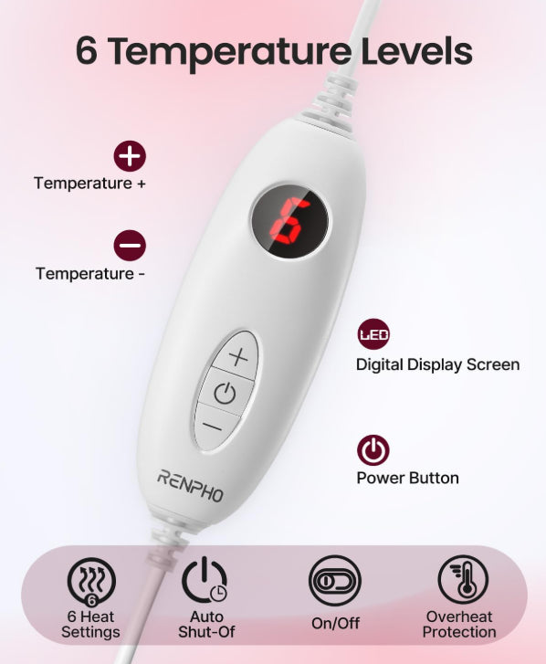 Renpho Neck & Shoulder Electric Heating Pad Red Model: R-U008 NEW