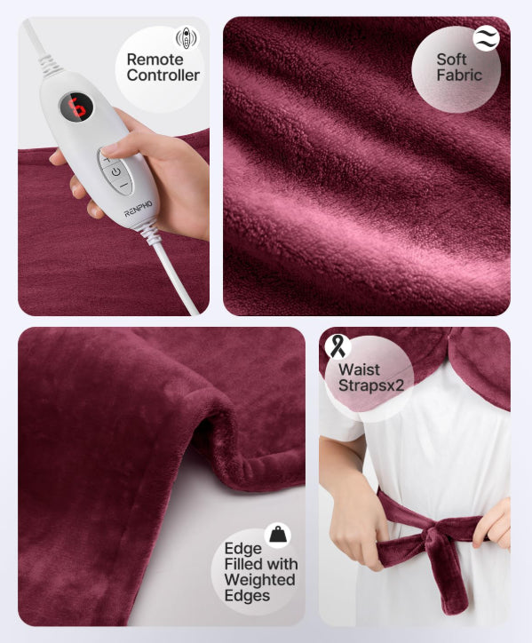 Renpho Neck & Shoulder Electric Heating Pad Red Model: R-U008 NEW