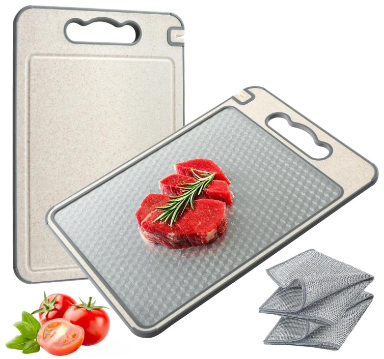 Double Sided Cutting Board Stainless Steel Chopping Board With Knife Sharpener