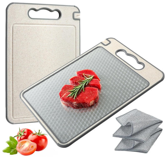 Double Sided Cutting Board Stainless Steel Chopping Board With Knife Sharpener