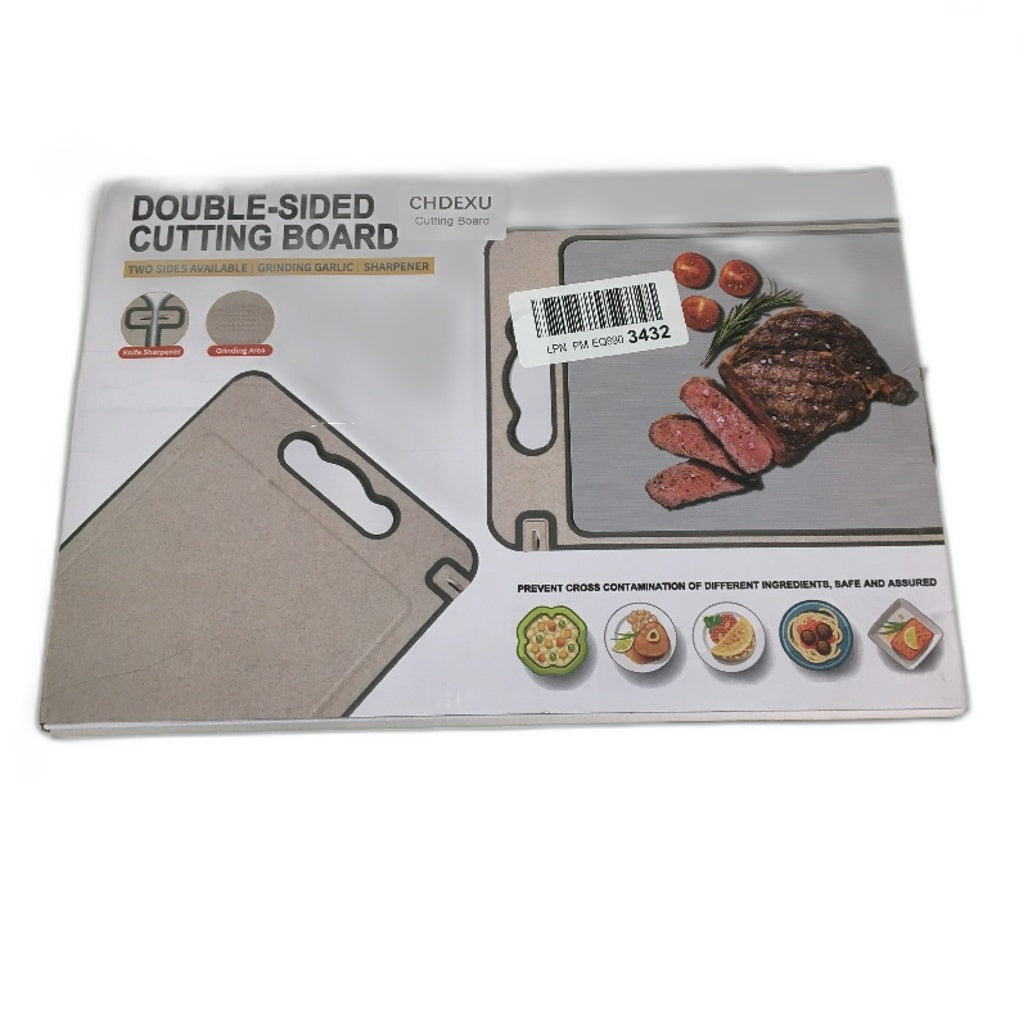 Double Sided Cutting Board Stainless Steel Chopping Board With Knife Sharpener