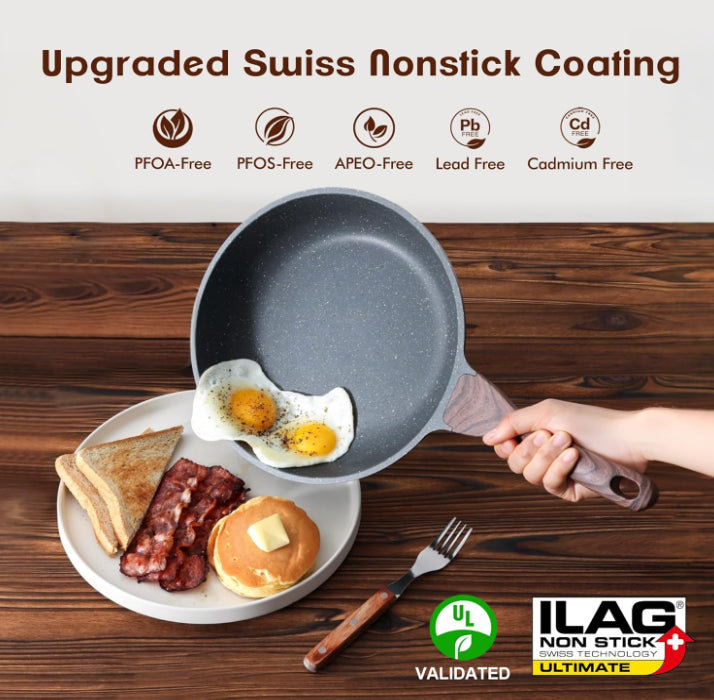 Sensarte 20cm Non-Stick Frying Pan Skillet Swiss Granite Coating Stone Cookware