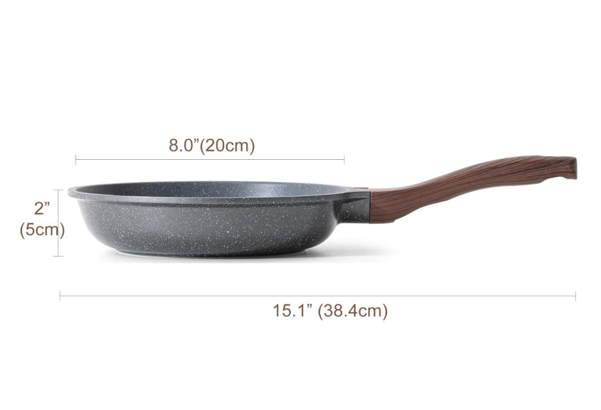 Sensarte 20cm Non-Stick Frying Pan Skillet Swiss Granite Coating Stone Cookware
