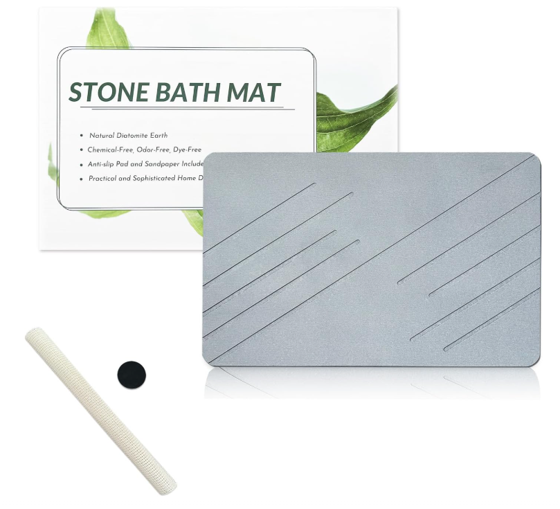 Marakruki Stone Bath Mat Natural Diatomite Quick Drying Solid Mat Non-Slip
