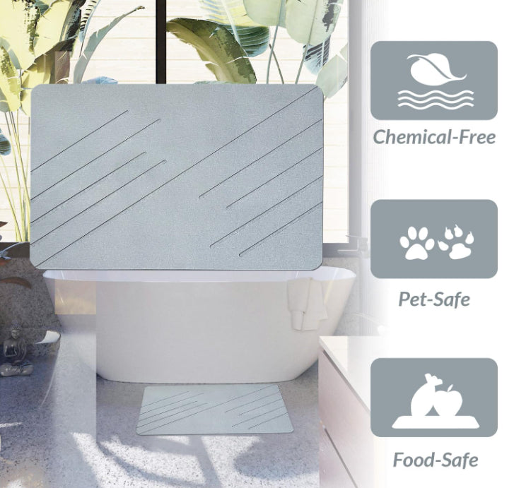 Marakruki Stone Bath Mat Natural Diatomite Quick Drying Solid Mat Non-Slip
