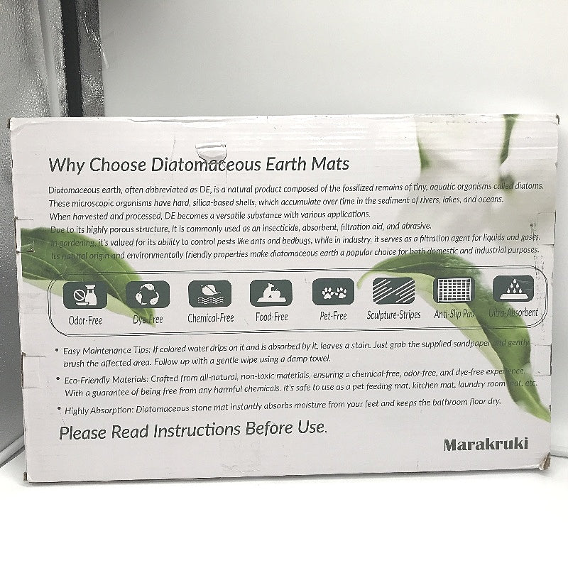 Marakruki Stone Bath Mat Natural Diatomite Quick Drying Solid Mat Non-Slip
