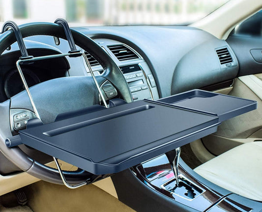 Car Laptop Desk Foldable Portable Multipurpose Vehicle Tray Steering Wheel&Seat