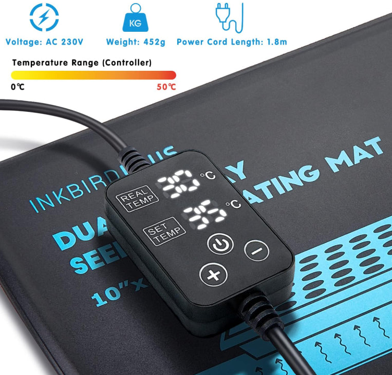 InkBirdPlus Seedling Heat Mat Waterproof Heating Pad 30W Waterproof Plant Mat