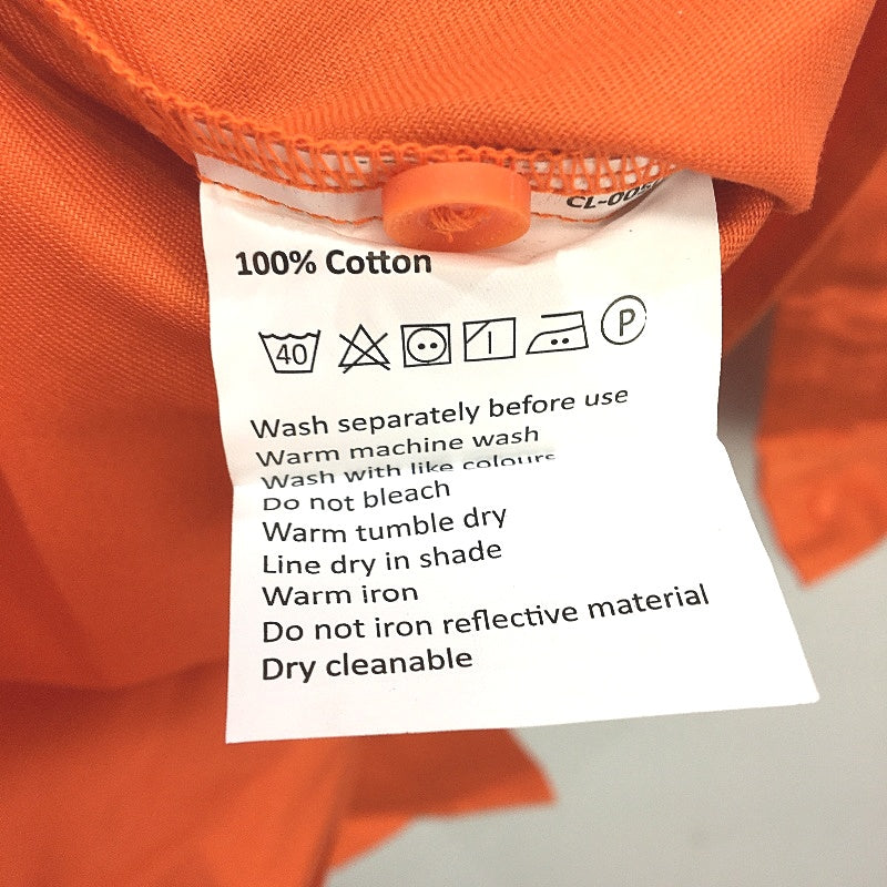 King Gee Orange Hi-Vis Long Sleeve Button Up Drill Work Shirt Mens Size Large
