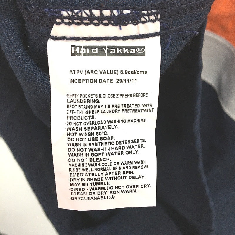 Hard Yakka Orange Hi-Vis 2 Tone Long Sleeve Button Up Work Shirt Mens Size Large