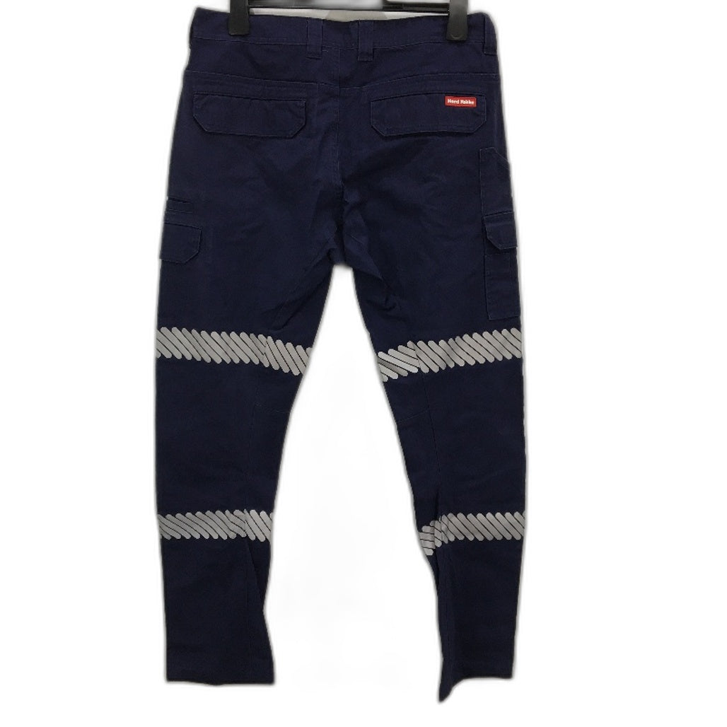 Hard Yakka Navy Slim Fit Canvas Cargo Hi-Vis Work Pants Mens Size 34/87R