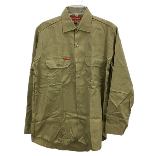 Hard Yakka Khaki Long Sleeve Button Up Drill Work Shirt Mens Size Medium