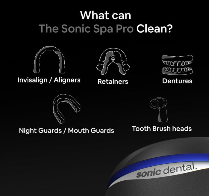 Sonic Dental Pro Cleaning Pod Ultrasonic Retainer Cleaner Machine Multipurpose