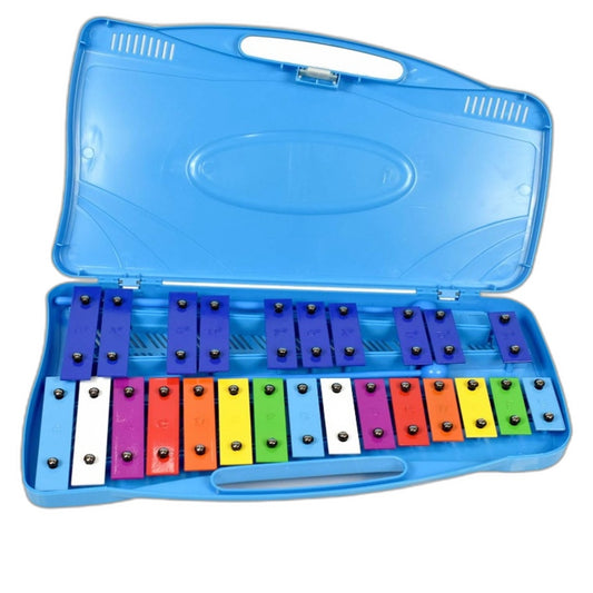 25 Note Xylophone In Carry Case Blue Percussion Instrument For Kids