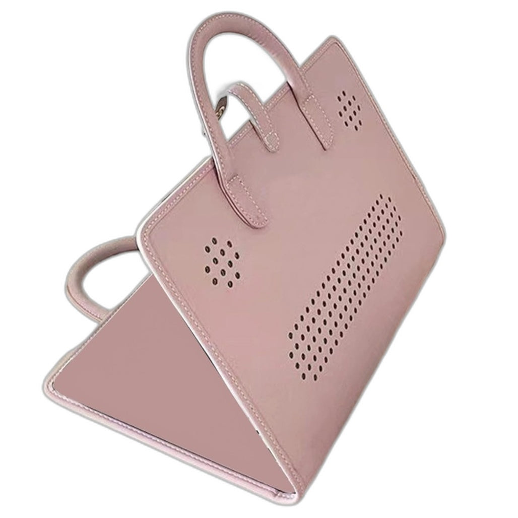 Faux Leather Pink Laptop Sleeve Protector Bag With Handle Waterproof Carry Case