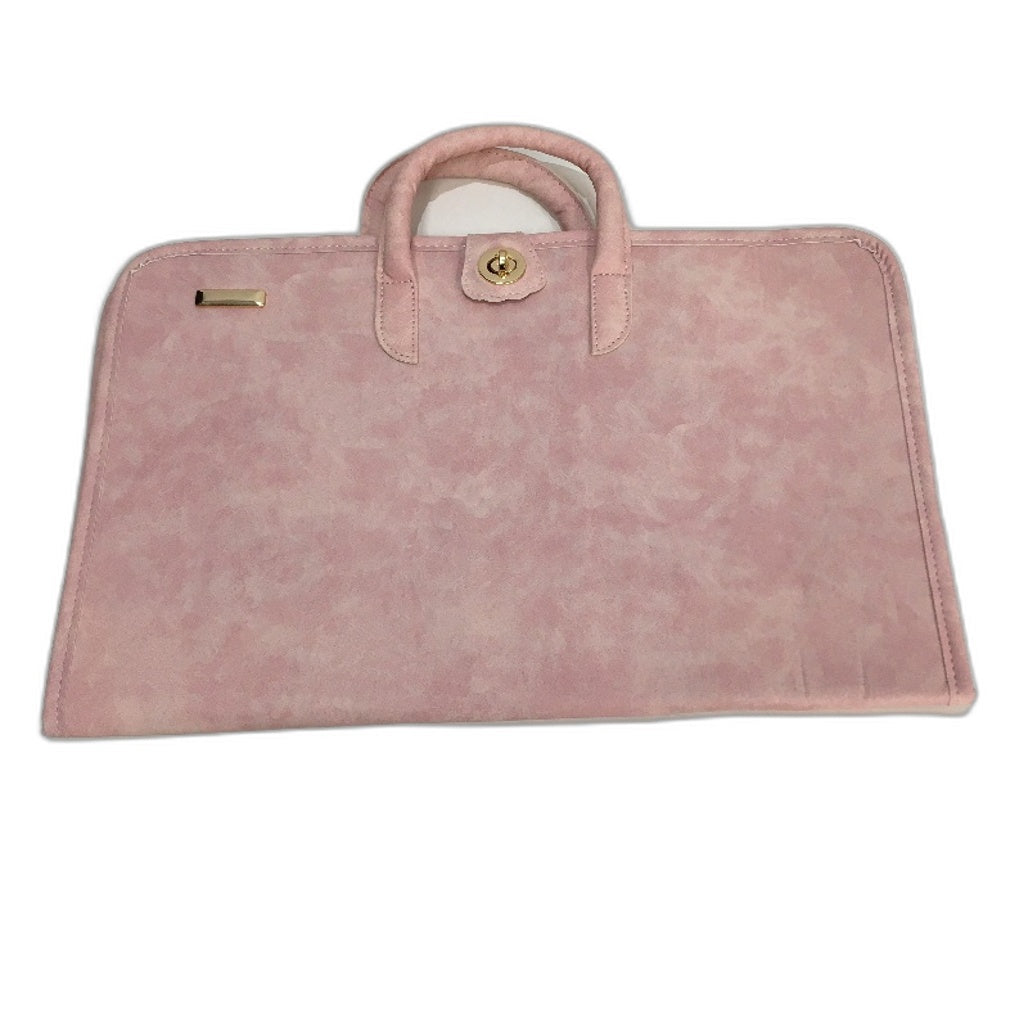 Faux Leather Pink Laptop Sleeve Protector Bag With Handle Waterproof Carry Case
