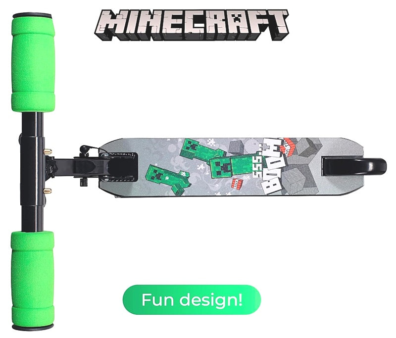 Minecraft Creeper Themed Kids Scooter 2-Wheel Light Up Foldable Toy