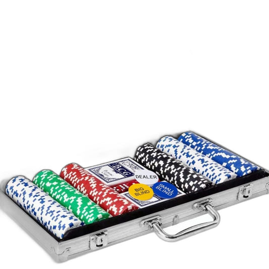 300 Pcs Poker Set With Silver Carry Case Casino Chips Game Set Texas Holdem