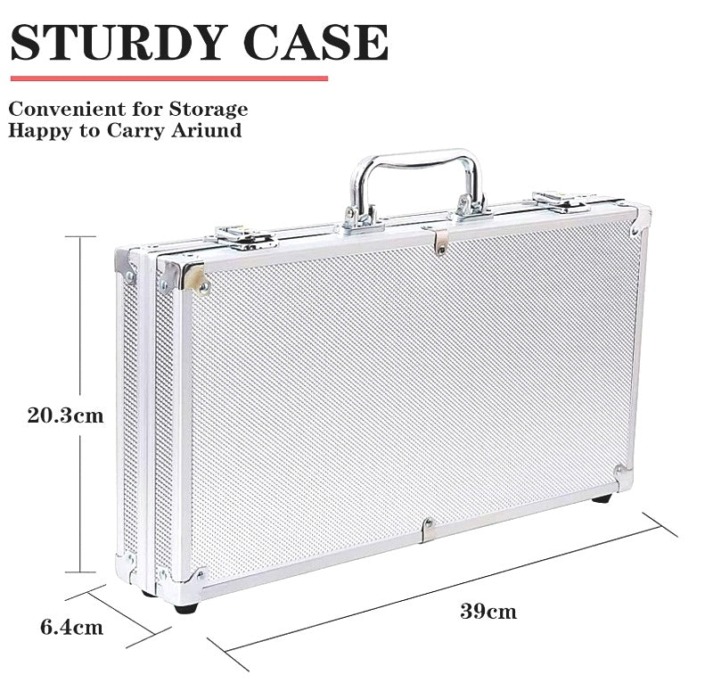 300 Pcs Poker Set With Silver Carry Case Casino Chips Game Set Texas Holdem