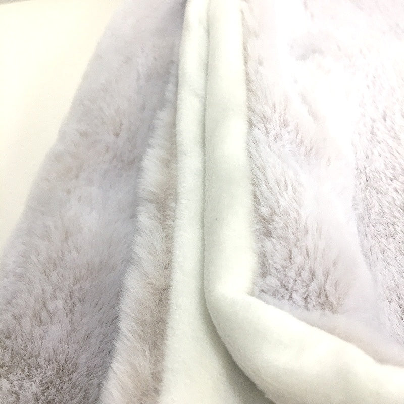 Kirkton House Faux Fur Supersoft Plush Throw Blanket Purple & Beige