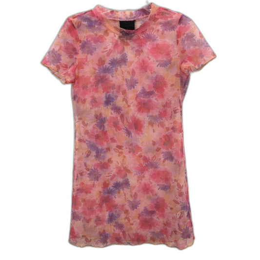 Alice in the Eve Watercolour Jessica Pink Mesh Floral Dress Ladies Sz Large NEW