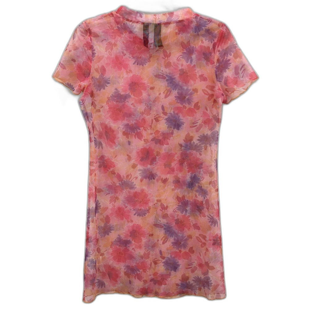 Alice in the Eve Watercolour Jessica Pink Mesh Floral Dress Ladies Sz Large NEW